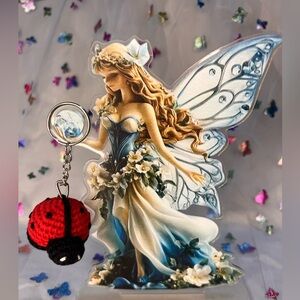 Amigurumi handmade crocheted ladybug  keychain